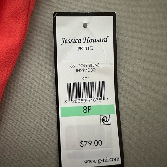 Jessica Howard Coral Flutter Sleeves Blouse Size: 8P - Picture 6 of 7